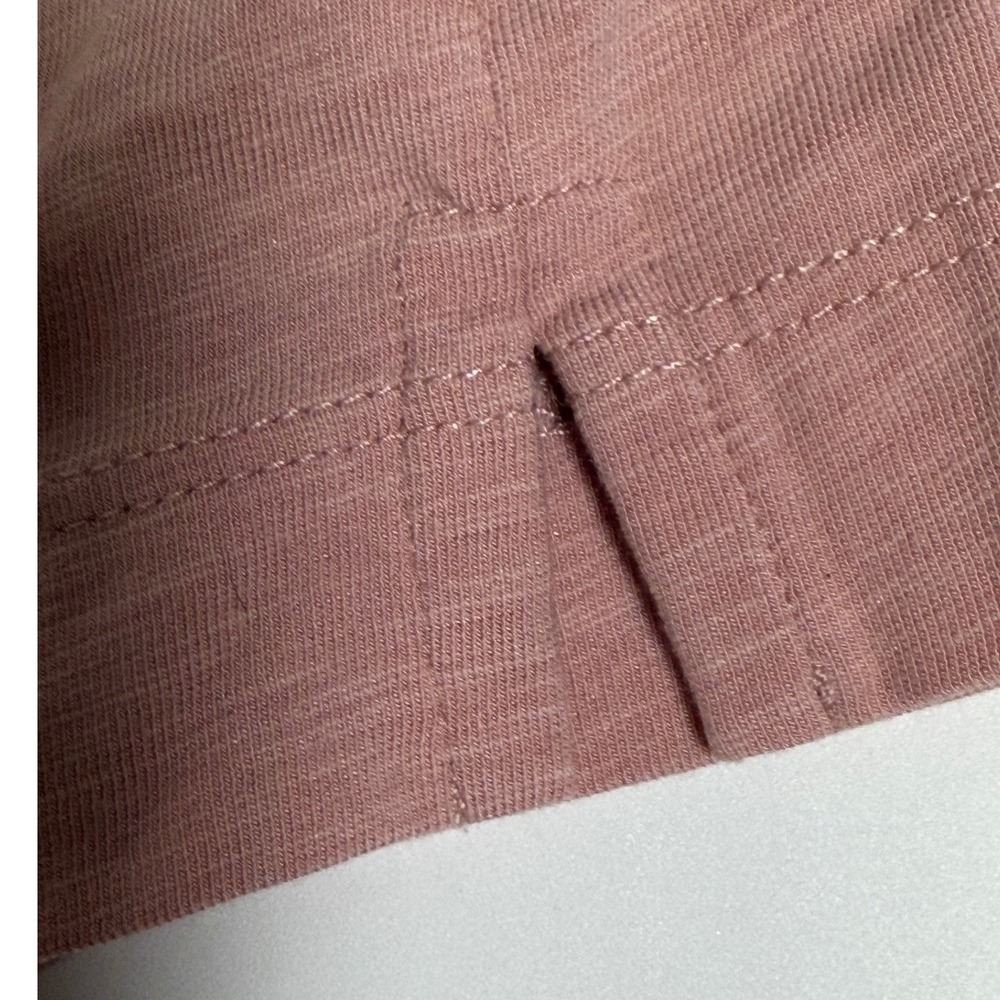 C&C California Slub Knit V-Neck Tee Dusty Rose Pink Boho Minimalist Large - Picture 7 of 8